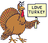 thanksgiving turkey with sign animation